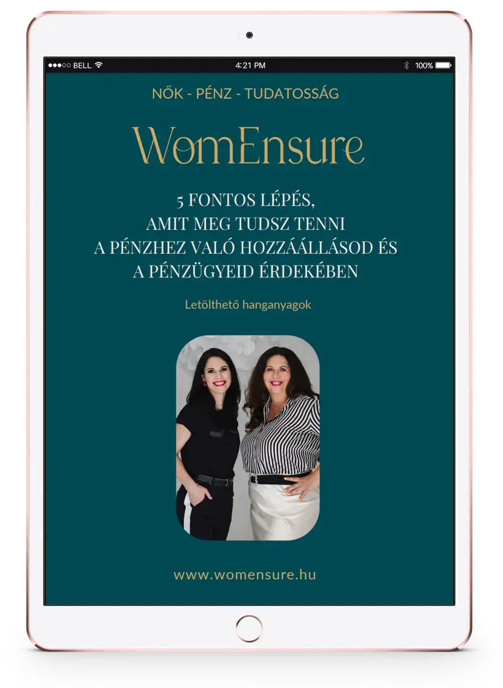 ebook mockup - Womensure - Főoldal